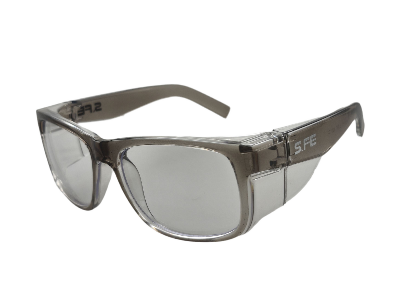 S.FE ONE Grey Frame, Clear Lens Recycled Safety Glasses