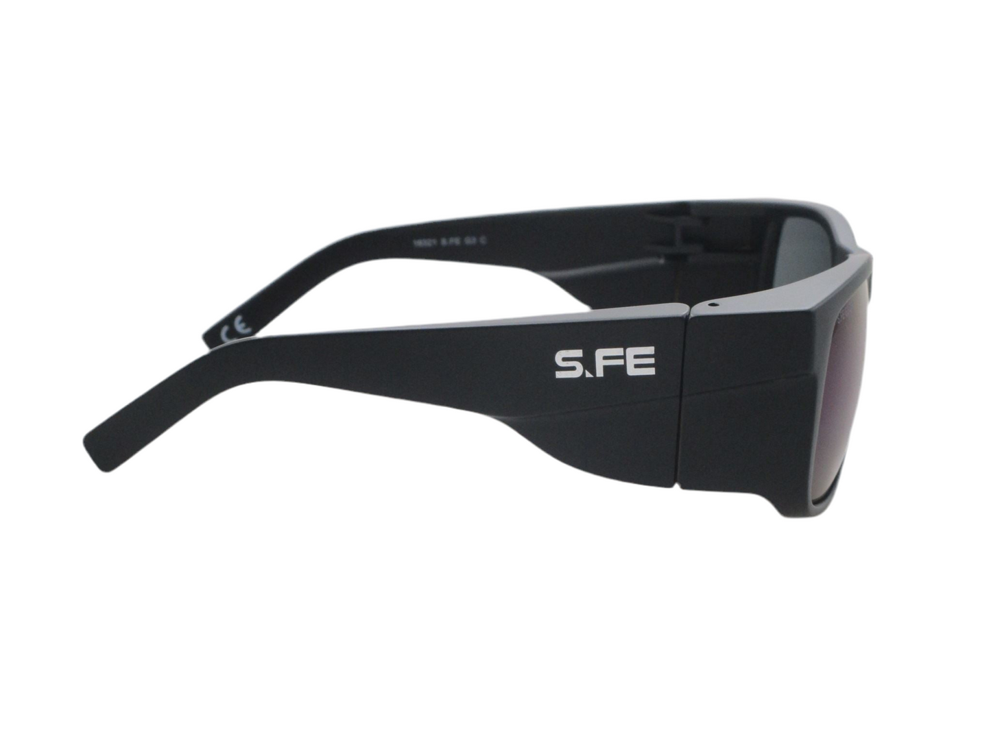 S.FE ONE Black Frame, UV400 Blue Mirror Lens Safety Glasses