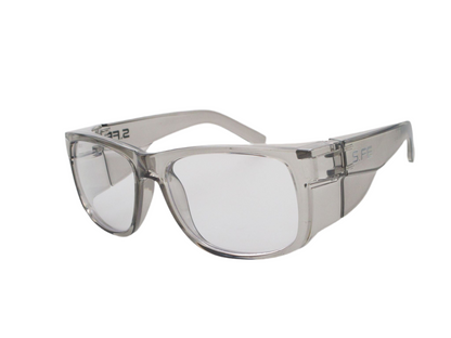 S.FE ONE Grey Frame, Clear Lens Recycled Safety Glasses