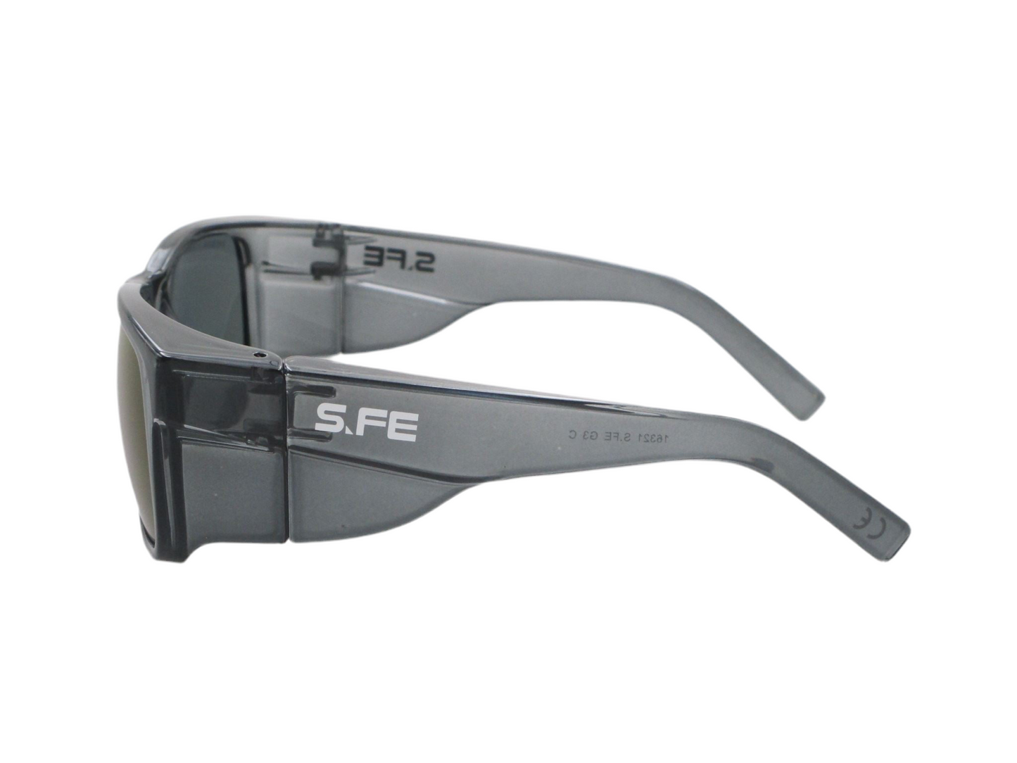S.FE ONE Grey Frame, UV400 Blue Mirror Lens Safety Glasses