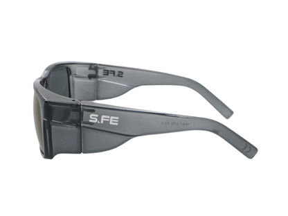 S.FE ONE Grey Frame, UV400 Blue Mirror Lens Safety Glasses