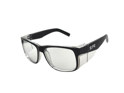 S.FE ONE Black Frame, Clear Lens Recycled Safety Glasses