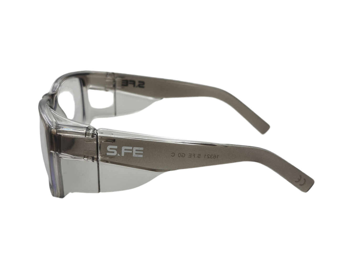 S.FE ONE Grey Frame, Clear Lens Recycled Safety Glasses