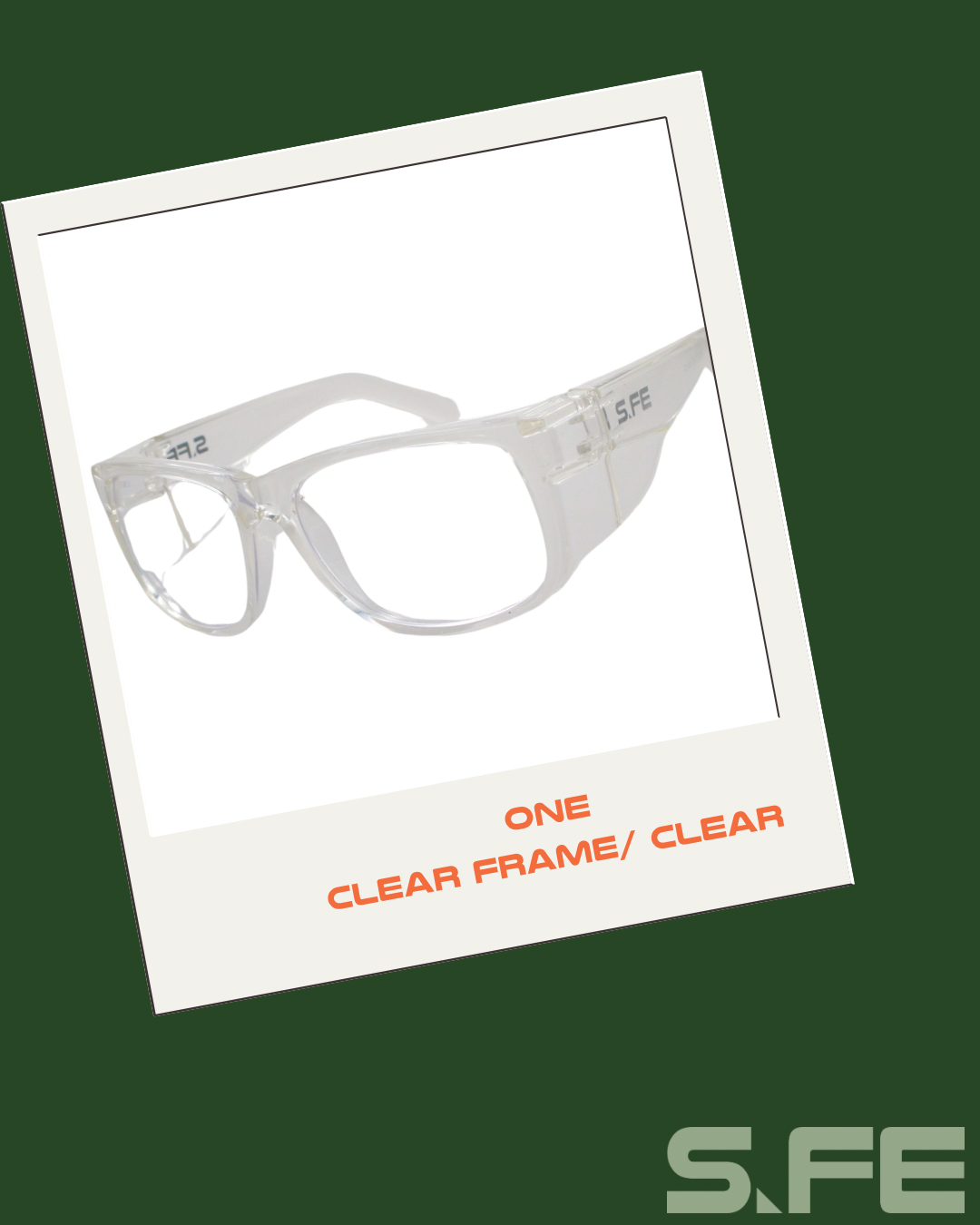 S.FE ONE Clear Frame, Clear Lens Recycled Safety Glasses