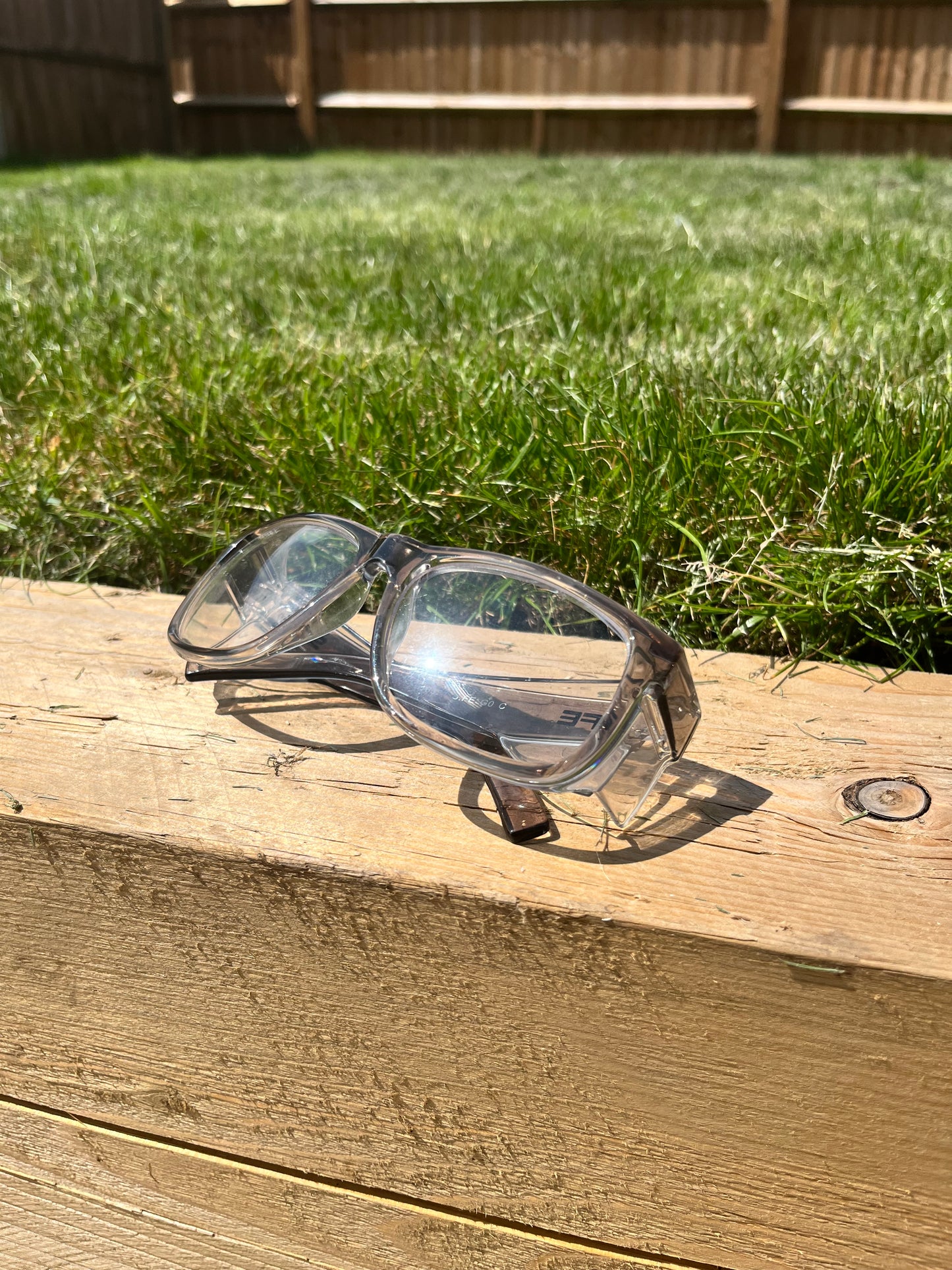 S.FE ONE Grey Frame, Clear Lens Recycled Safety Glasses