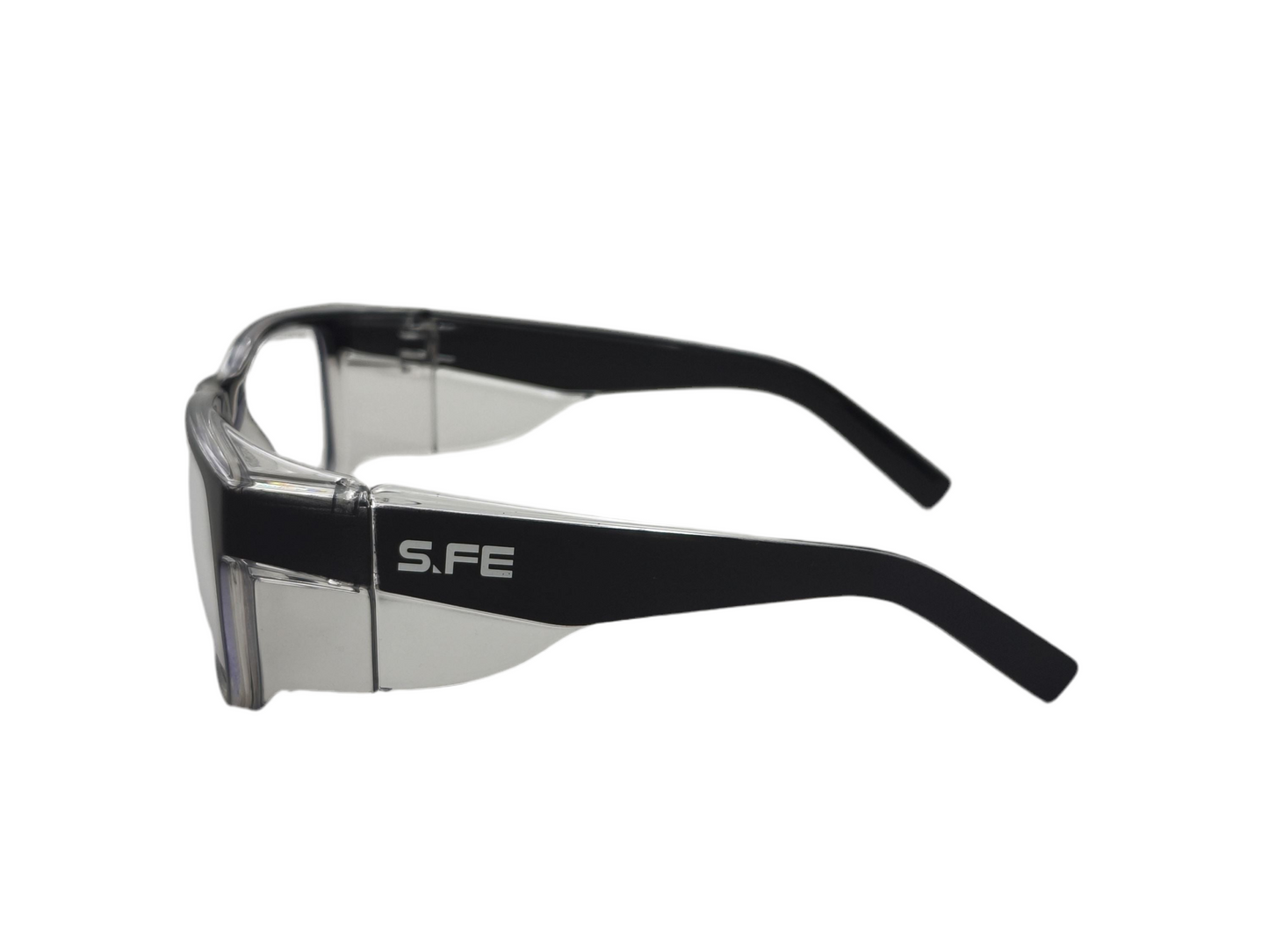 S.FE ONE Black Frame, Clear Lens Recycled Safety Glasses