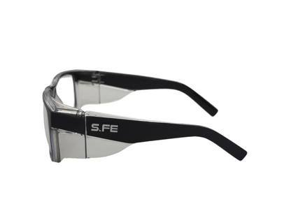 S.FE ONE Black Frame, Clear Lens Recycled Safety Glasses